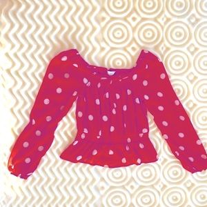 Orange polka dot top